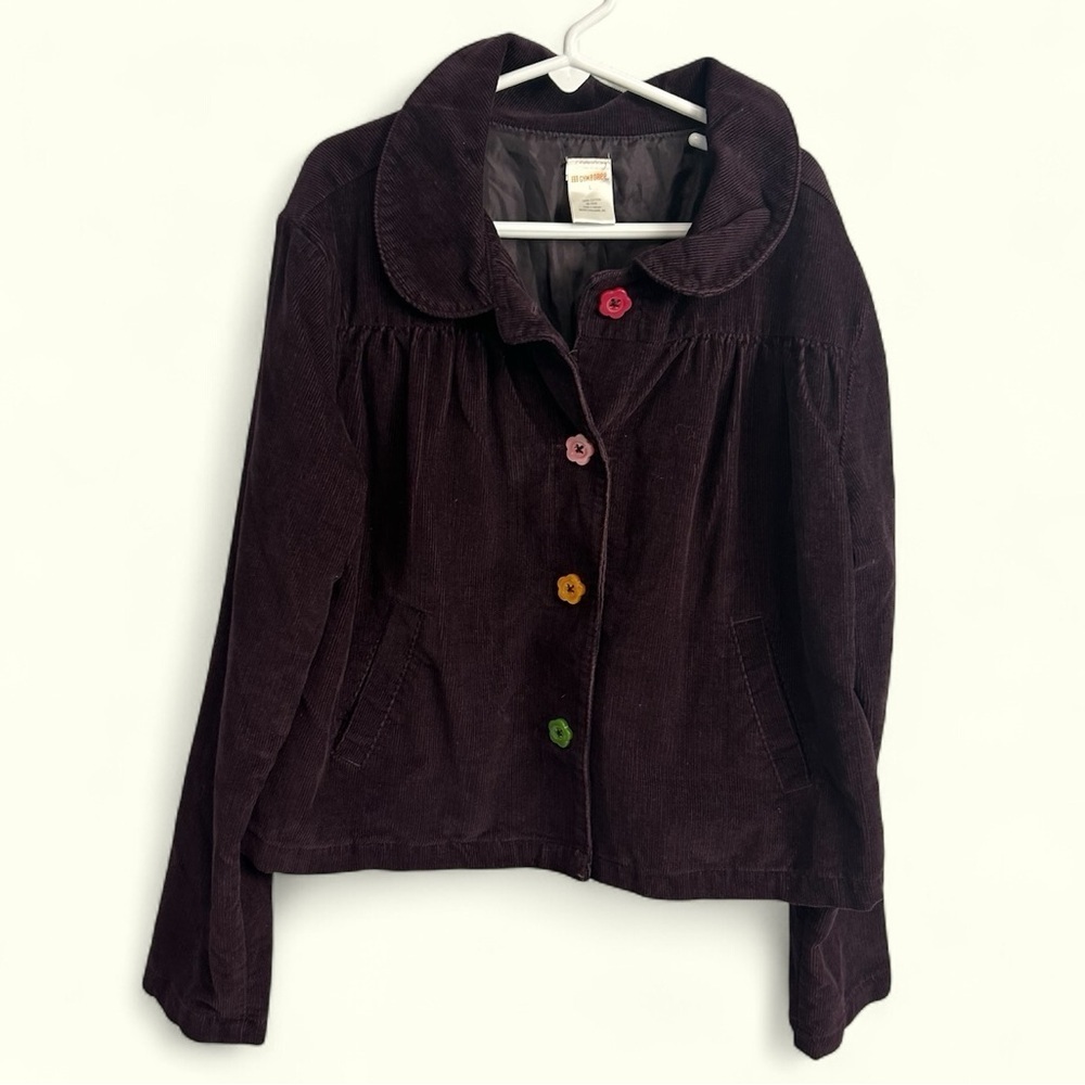 Gymboree retro dark academia cottagecore corduroy girl's jacket size Large